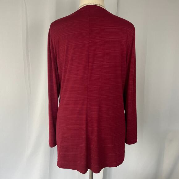 Y2K Top Plus Size 3X Red Black Layered Drapey Silver Rhinestone Bling Goth Indie - Picture 6 of 10